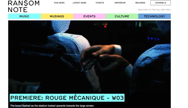 Ransom Note&nbsp;premiere Rouge Mécanique