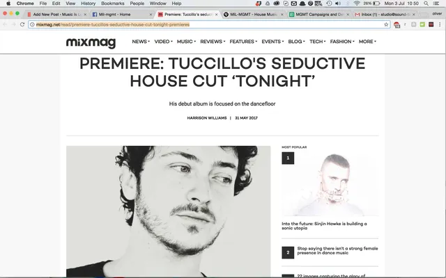 Mixmag premiere Tuccillo’s “Tonight”