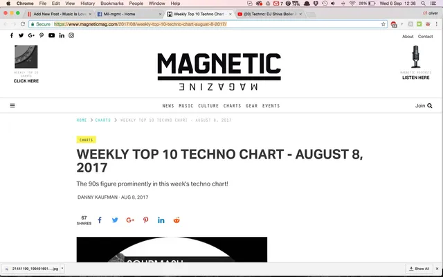 Magnetic Magazine Techno chart