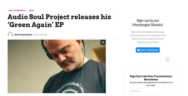 &nbsp;Data Transmission&nbsp;premiere&nbsp;Audio Soul Project