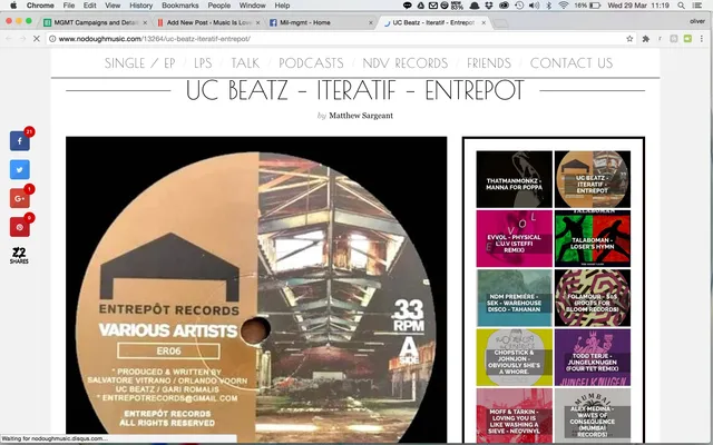 No Dough Music on Entrepot