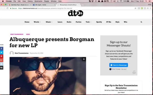 Data Transmission premiere Alburquerque’s new album