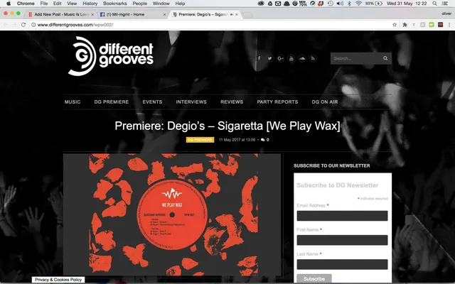 Different grooves premiere We Play Wax