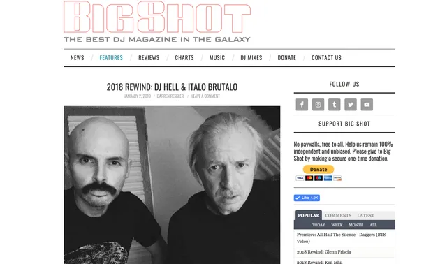 Big Shot Magazine&nbsp;interview with&nbsp;ITALO BRUTALO&nbsp;&&nbsp;DJ Hell
