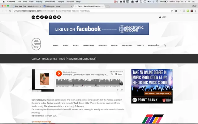 Electronic Groove premire Carlo on Neovinyl