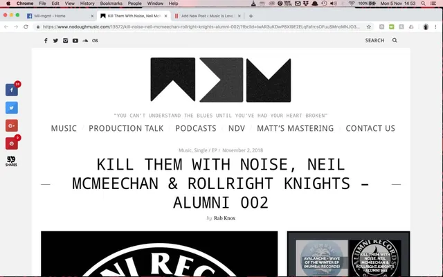 No Dough Music review Alumni Records next release.