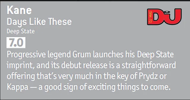 DJ Mag review Deep State record by Kane