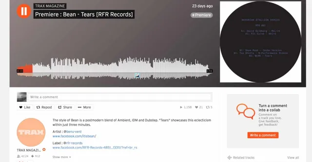 Trax Magazine premiere Bean – Tears