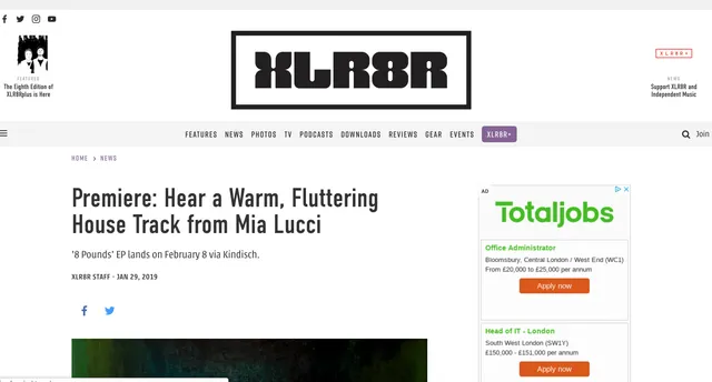 XLR8R premiere Mia Lucci