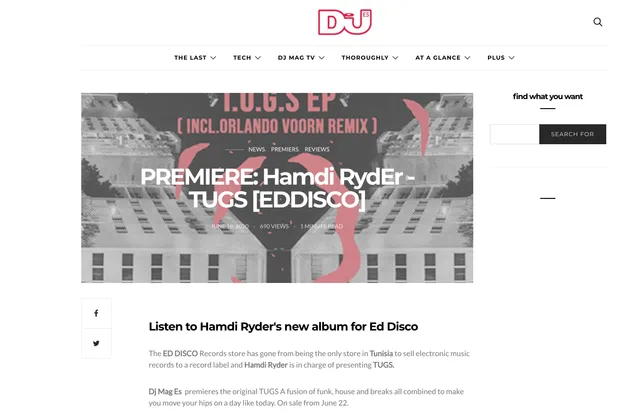 DJ Mag España premiere HAMDI RYDER
