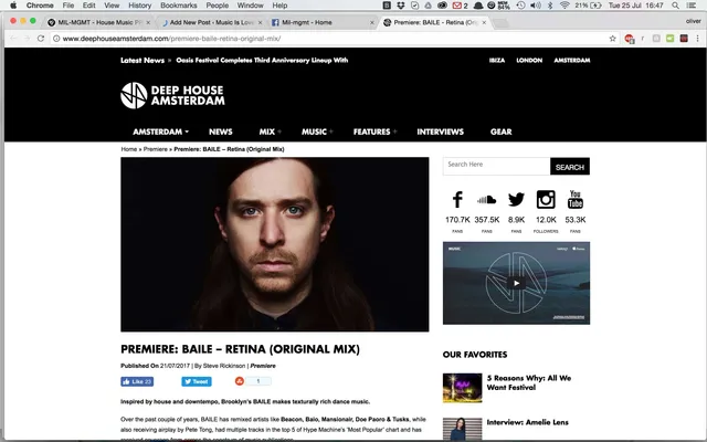 Deep House Amsterdam premiere Baile