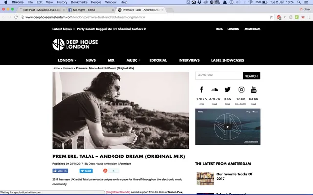 Deep House Amsterdam premiere Talal – Android Dream