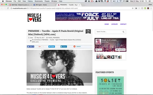 Music is 4 Lover Premiere ‘Again’ from Tuccillo