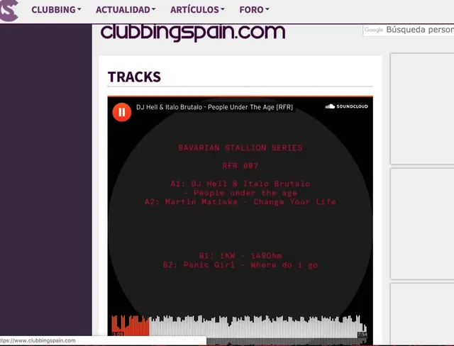 DJ Hell&nbsp;&&nbsp;ITALO BRUTALO&nbsp;premiered on&nbsp;Clubbingspain.com,