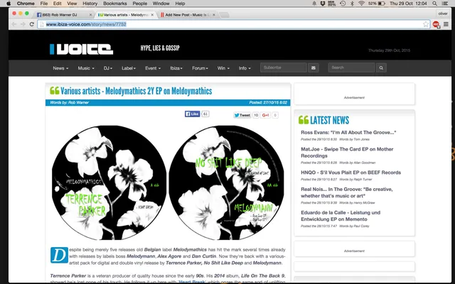 Melodymathics 2Y EP reviewed on Ibiza Voice