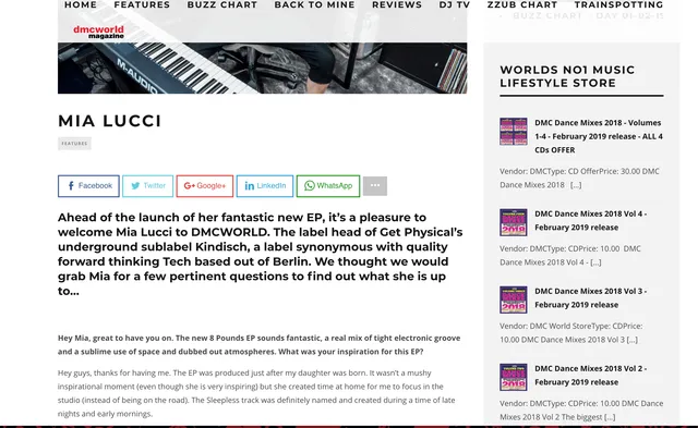 DMC World Mag interview Mia Lucci