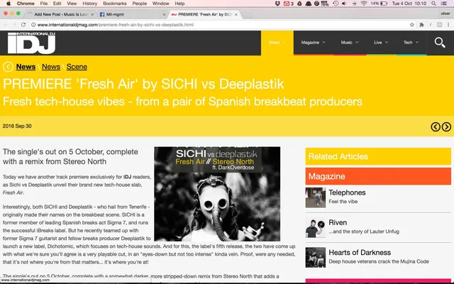 IDJ Magazine Premiere “Fresh Air”