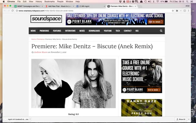 Premiere: Mike Denitz – Biscute (Anek Remix)