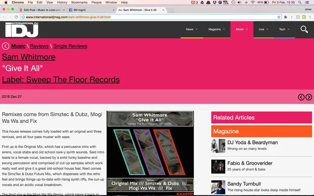 IDJ Magazine check out Sweep the Floor Recs