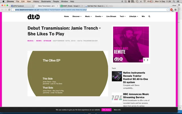 Data Transmission Premiere Jamie’s return to RFB
