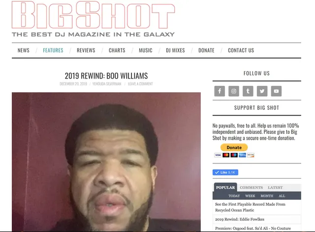 Boo Williams&nbsp;rewinds in&nbsp;Big Shot Magazine