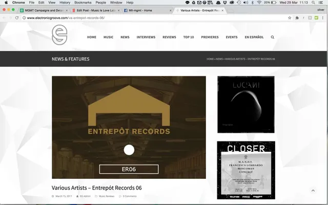 Electronic Groove Premiere Entrepot