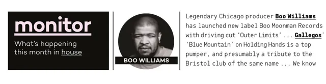Mixmag feature Boo Williams’s new “Boo Moonman Records”