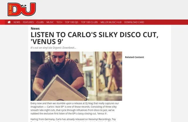 DJ Mag premiere Carlos “Venus 9”