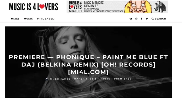 Music is 4 Lovers premiere Phonique