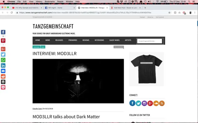Mod3llr talks to Tanzgemeinschaft