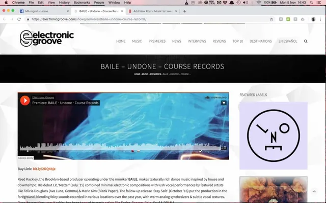 Electronic Groove premiere Baile