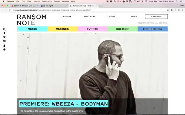 Ransom Note premiere Wbeeza’s Bodyman