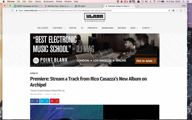Archipel Album premiered on XLR8R