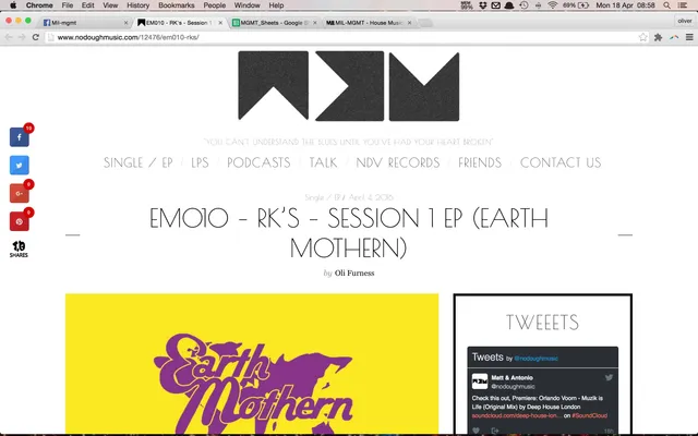 No Dough Music review Earth Mothern