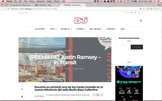 DJ Mag España premeire Justin Ramsey