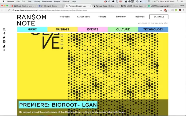Ransom Note premiere Bioroot