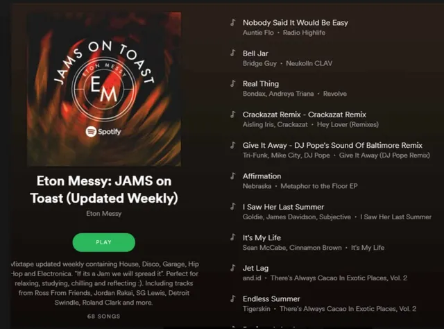 Eton Messy Spotify