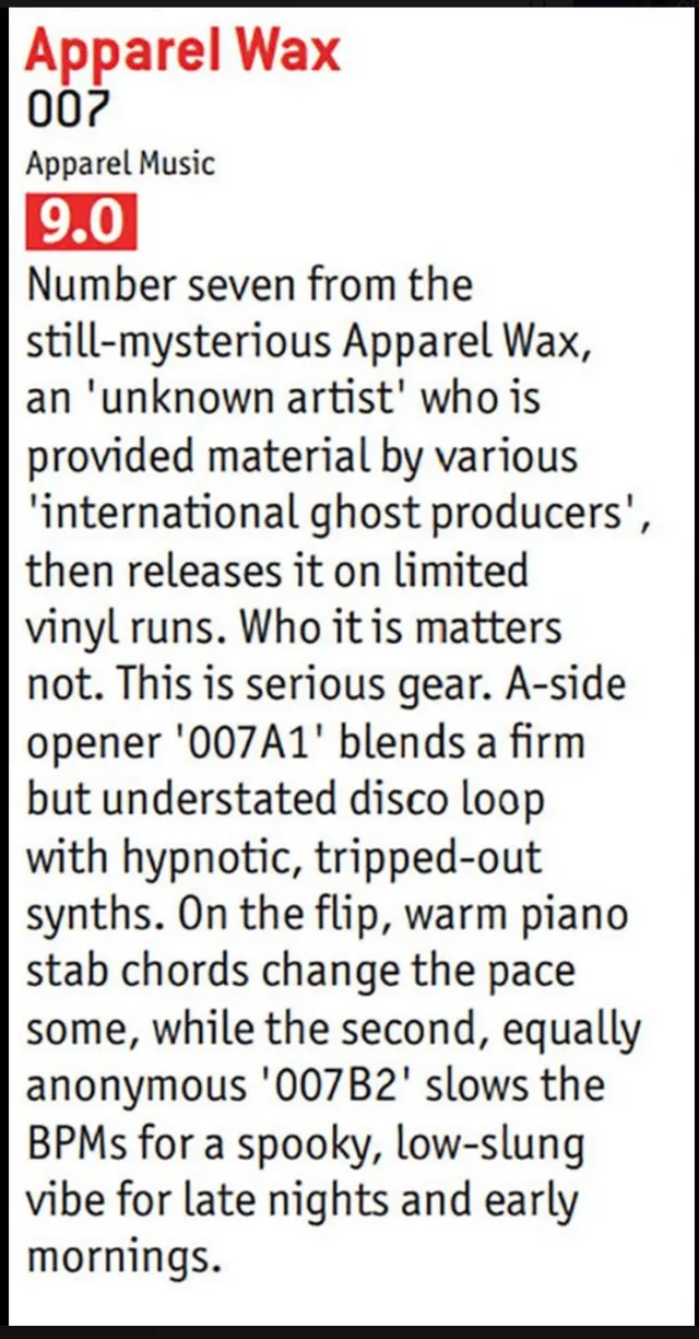 DJ Mag reviews Apparel Wax