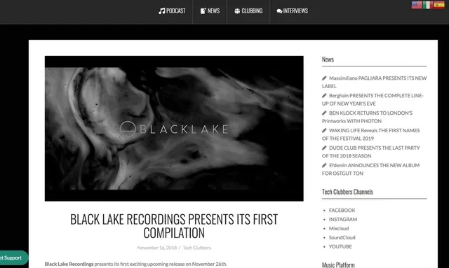 Tech Clubbers premiere Black lake Recordings