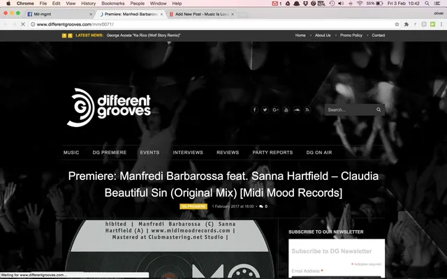 Premiere on Different Grooves for MidiMood Records