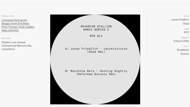 Inverted Audio premiere for RFR Records