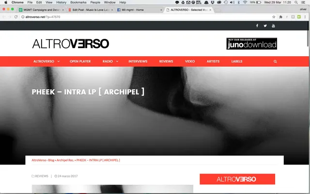Altroverso review Pheek’s Album