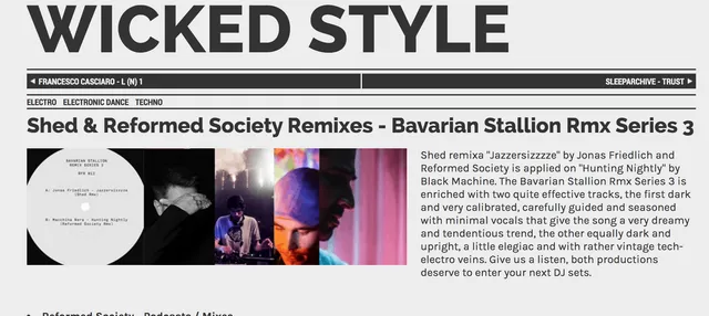 Wicked Style review Shed & Reformed Society Remixes on RFR